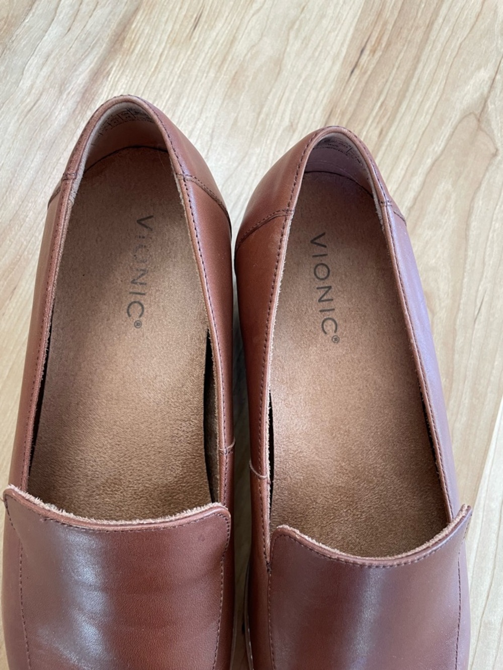 Vionic Kensley Womens Size 10 Wide Slip On Loafers Shoes Brown Leather - Picture 6 of 8